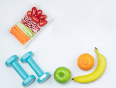 sebze ve meyve, sağlıklı beslenme ve spor konsepti