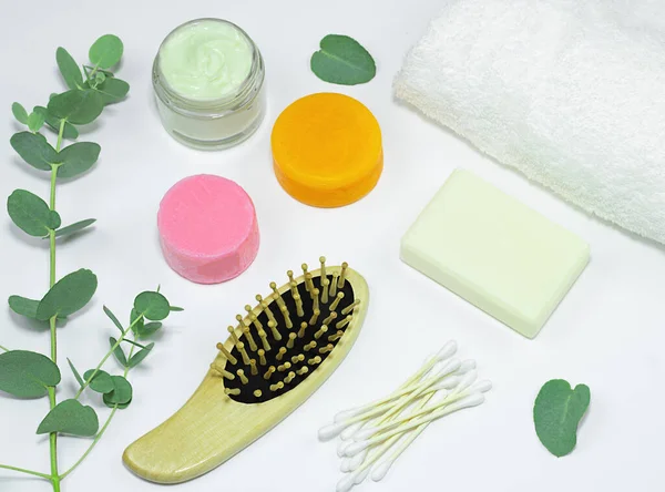 bamboo thoothbrush ecological, solid shampoo and conditioner, soap, cotton swab,hairbrush, hair mask.