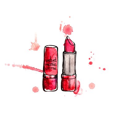 Kırmızı ruj suluboya