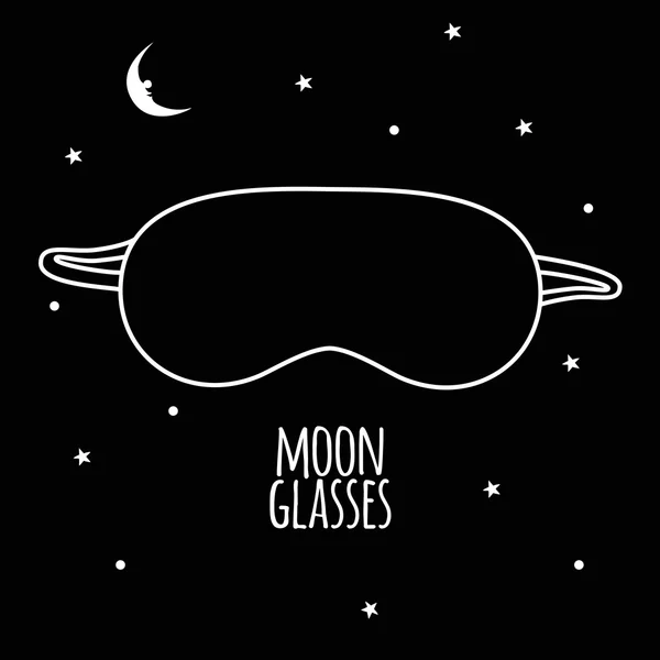 Черная Луна очки, маска для сна — стоковый вектор