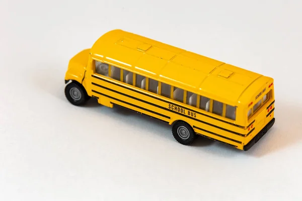 Brinquedo Autocarro Escolar Amarelo Vista Lado Esquerdo — Fotografia de Stock