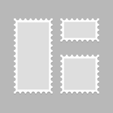 Collection of postage stamps template, blank. Vector illustration. EPS 10 clipart