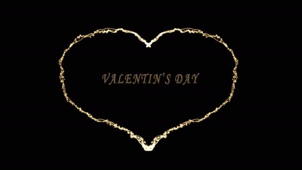 Hartvorm Animatie Valentijnsdag Vakantie Hartdeeltjes Animatie Wenskaart Video — Stockvideo