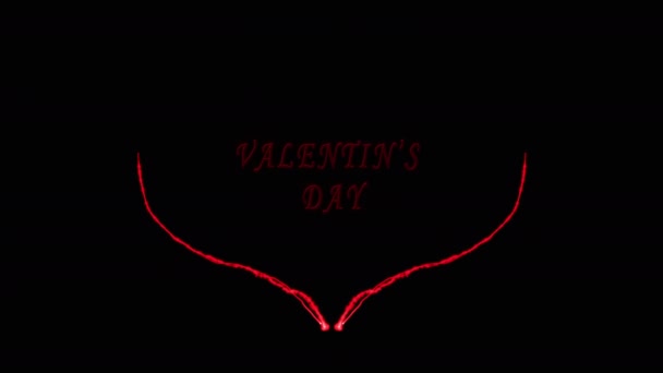 ハート型のアニメーション バレンタインデー 心臓の粒子アニメーション グリーティングカード 4Kビデオ — ストック動画