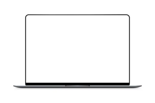 Realistische Space Gray Notebook Met Blanco Scherm Inch Schaalbare Laptop — Stockvector