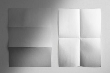 Kağıt üstü gölge sahnesi. Beyaz maket. 3B Hazırlama