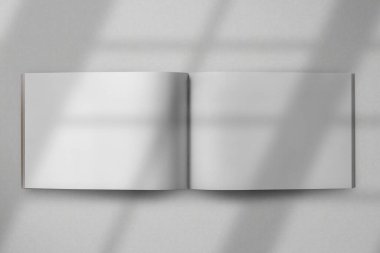 Peyzaj dergisi modelleme broşürü beyaz arka planda izole edilmiş beyaz kağıt arka plan