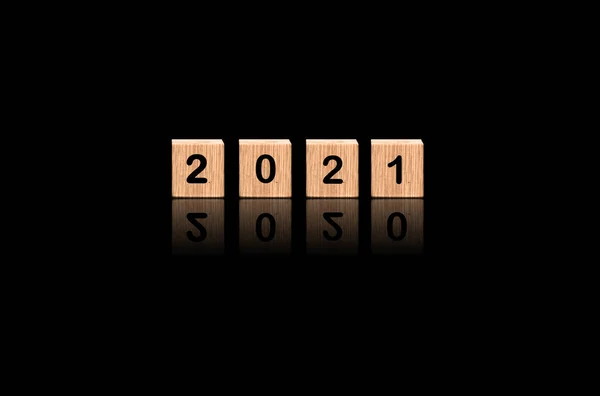 Number 2021 Standing 2020 Shadow Change Concept — Stock Photo, Image