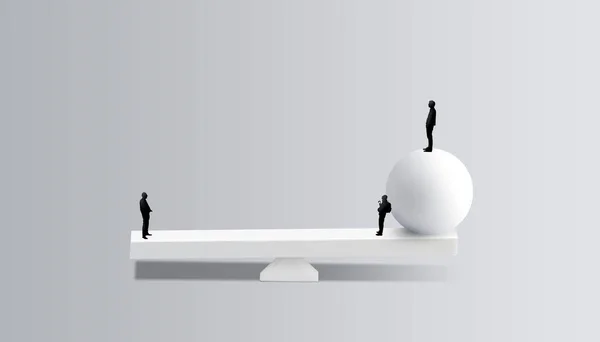 Concept Coopétion Boule Humaine Illustration Équilibre Sphère Design Blanc Avec — Photo