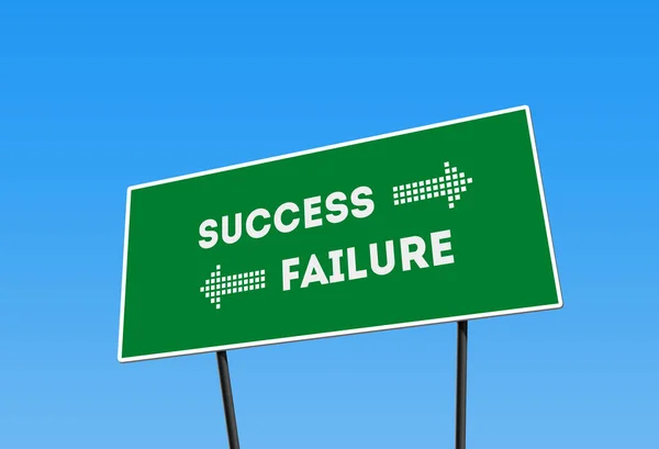 Success Failure Direction Billboard Green Street Board Words Failure Success — Stock Photo, Image