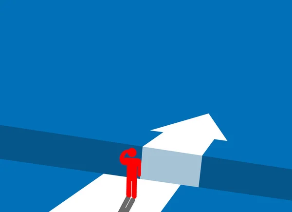 Business Man Business Gap Arrow Illustration Concept Flecha Blanca Fondo — Foto de Stock