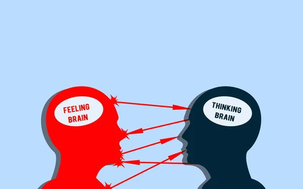 Känsla Hjärna Och Tänkande Hjärna Koncept Känslomässigt Sinne Och Förnuftigt — Stockfoto