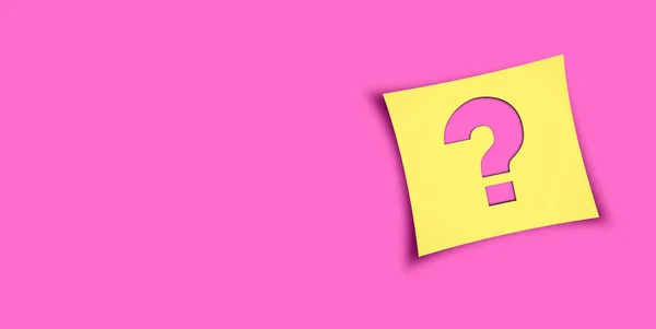 Question Mark Paper Note Pink Background Copy Space Business Help — Stock Photo, Image