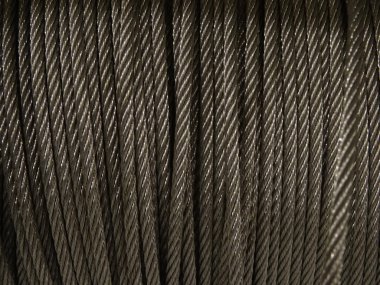 Bobin doku arka planda galvanizli çelik tel halat 