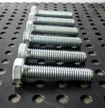 Altıgen somunlar metal yüzey closeup vida 