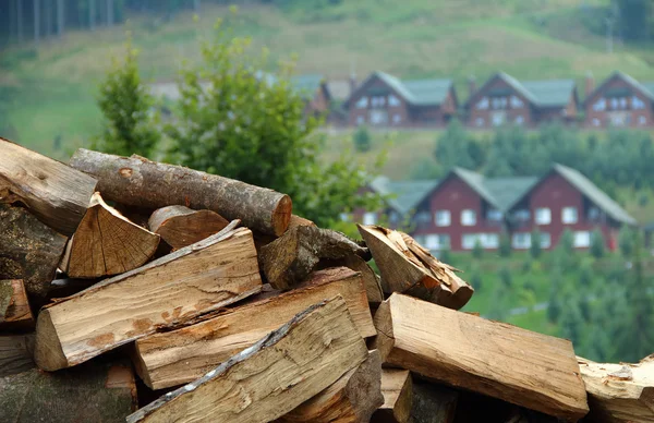 Ved över stugor — Stockfoto