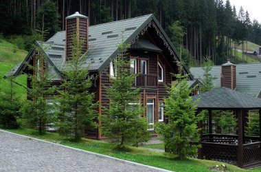 Kır evi ile dağ sağlık Resort ahşap çardak