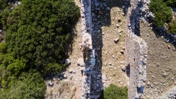 Survolez Les Vieilles Ruines Forteresse Whall Vidéo Aérienne — Video