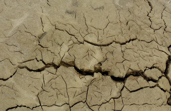 Cracking Terreno Sabbia Vista Dall Alto Foto Archivio — Foto Stock