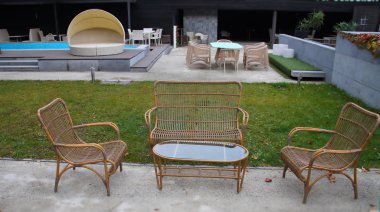 Rahatlatıcı alanı, hasır mobilya