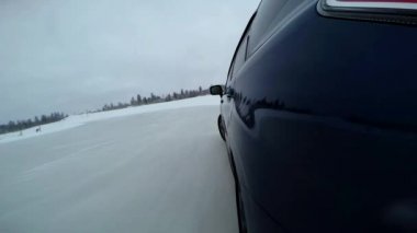 Kış yol onboard kamerada araba sürüş extreme