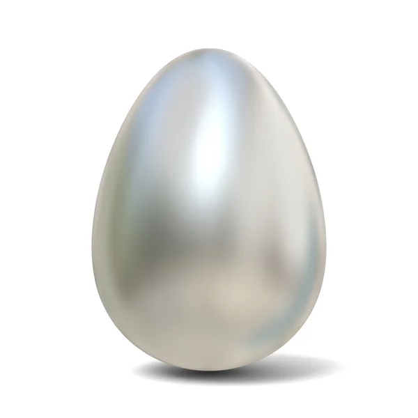 Plata, acero, huevo de metal. 3D —  Fotos de Stock