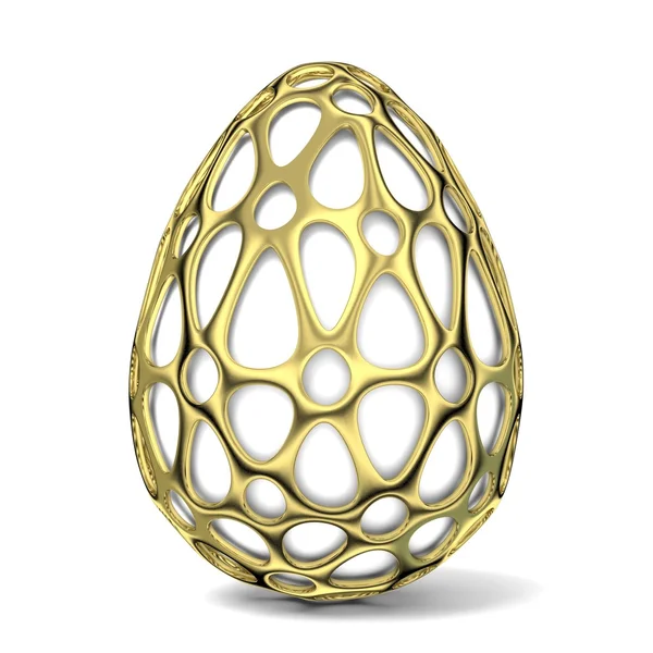 Ornamento de ovo de ouro. 3D — Fotografia de Stock