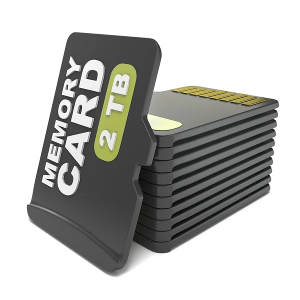 Pamięci micro sd karty stosu. 3D — Zdjęcie stockowe