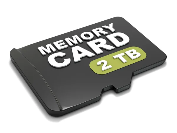 Karta pamięci microSD, widok z przodu 2 3d Tb. — Zdjęcie stockowe