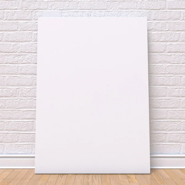 Mock up canvas frame, floor and wall. 3D — Stock Photo, Image