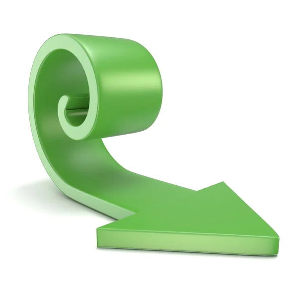 Groen spiraal pijl. 3D — Stockfoto