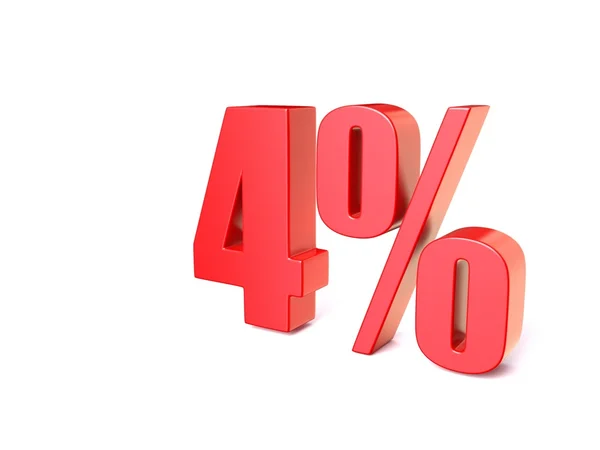 Červená procenta 4. 3D — Stock fotografie