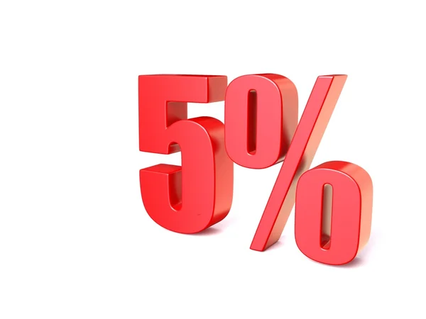 Red percentage sign 5. 3D — Stock Photo, Image