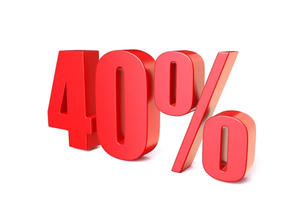 Red percentage sign 40. 3D — Stock Photo, Image