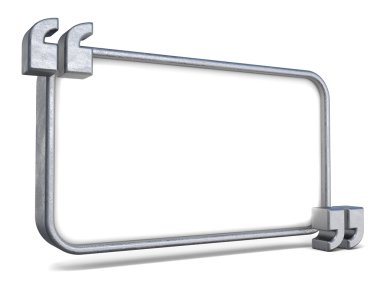 Beyaz boşluk plaka çelik tırnak içine kopyalayın. 3D 