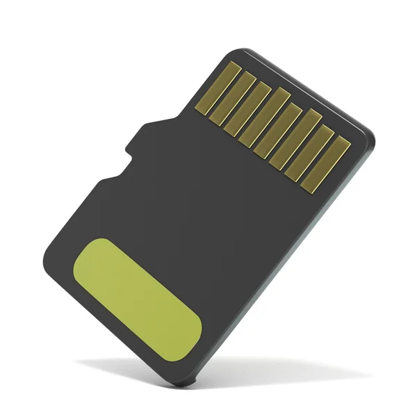 Karta pamięci microSD, widok z tyłu. 3D — Zdjęcie stockowe