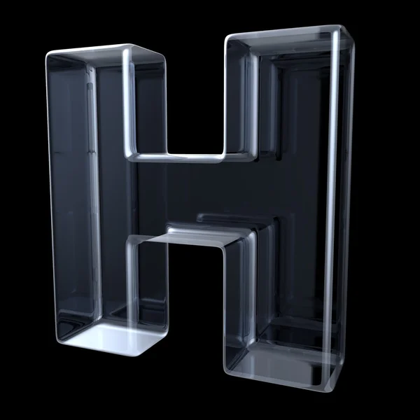 Прозрачная рентгеновская буква H. 3D — стоковое фото