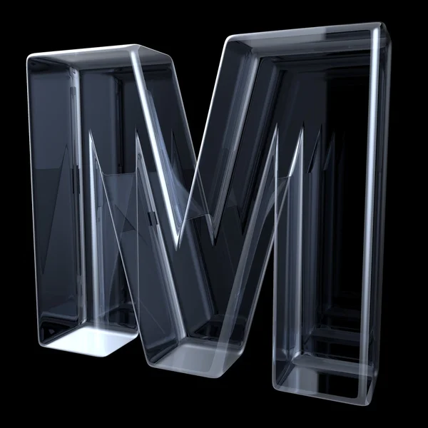 Transparent x-ray letter M. 3D — Stock Photo, Image