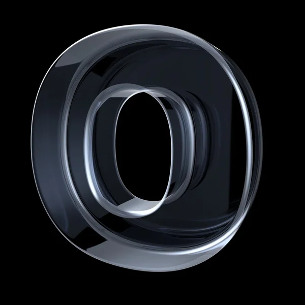 Przezroczysty prześwietlenie litery O. 3d — Zdjęcie stockowe