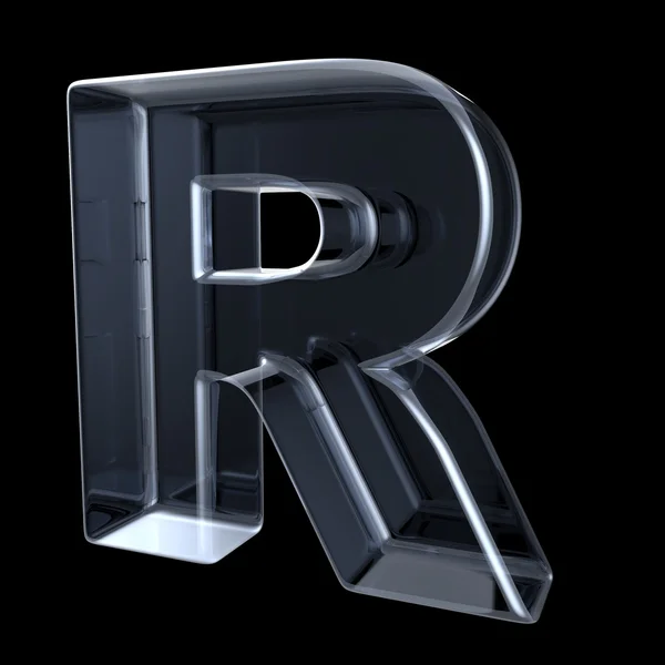 Прозрачная рентгеновская буква R. 3D — стоковое фото