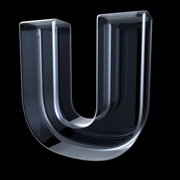 Przezroczysty prześwietlenie litery U. 3d — Zdjęcie stockowe