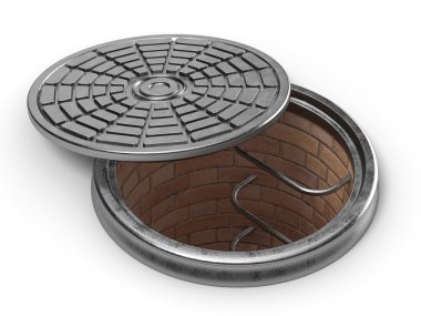 Manhole cover lid. 3D  clipart