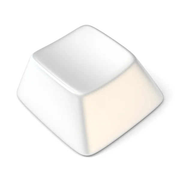 Білий порожній комп'ютерний ключ. Вид збоку. тривимірний — стокове фото