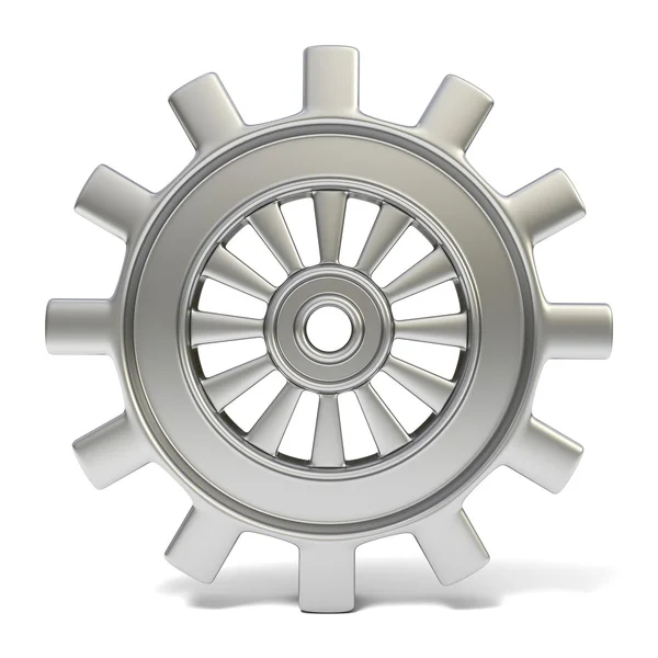 Silver cogwheel. 3D — Stock Photo, Image