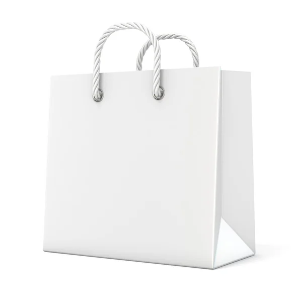 Único, vazio, saco de compras em branco. 3D — Fotografia de Stock