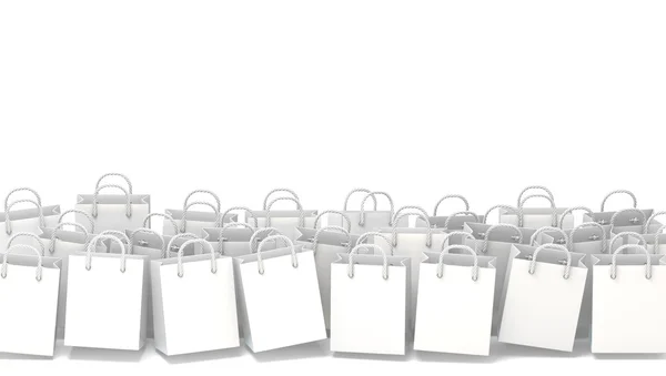 Bolsas blancas en blanco. 3D — Foto de Stock