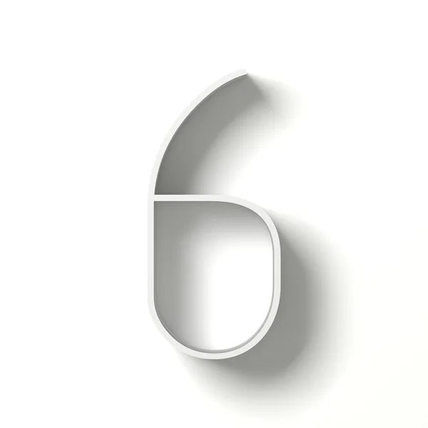 Dlouhý stín číslice. Číslo šest 6. 3D — Stock fotografie