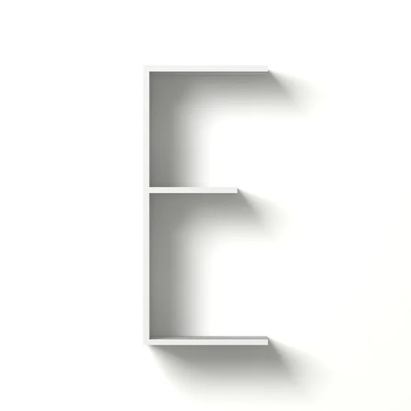 Длинный теневой шрифт. Письмо E. 3D — стоковое фото