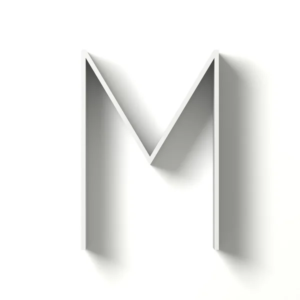 Long shadow font. Letter M. 3D — Stock Photo, Image