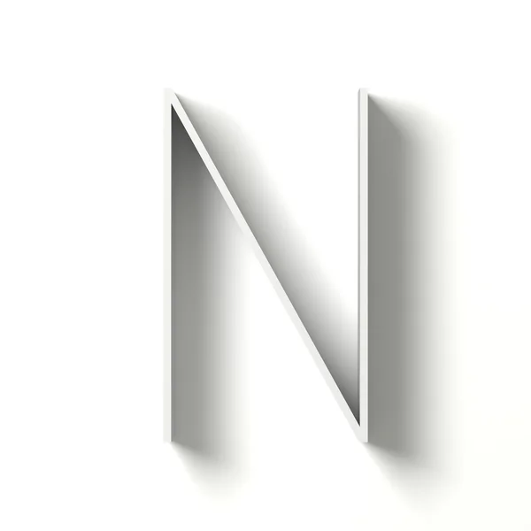 Lange schaduw lettertype. Brief van N. 3d — Stockfoto